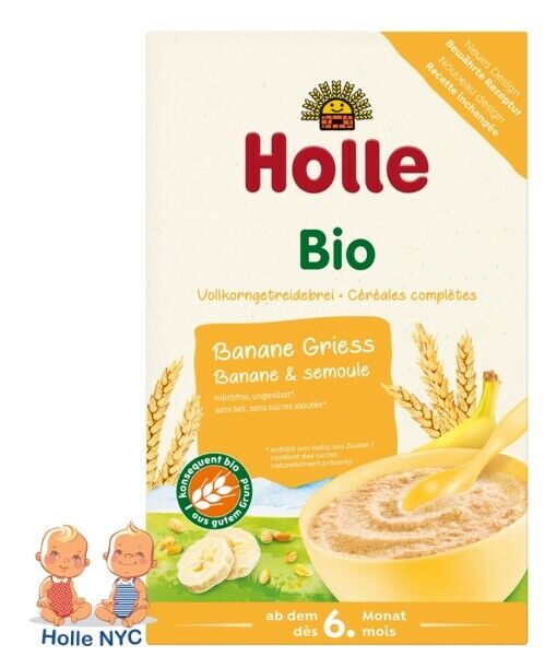 Holle Organic Porridge Baby Cereal Semolina Banana 250g Free Shipping